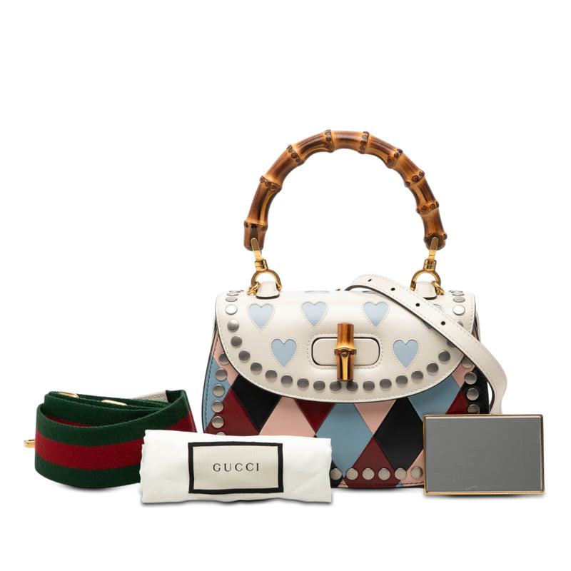 Small Calfskin Lovelight Bamboo Top Handle Bag - Image 8