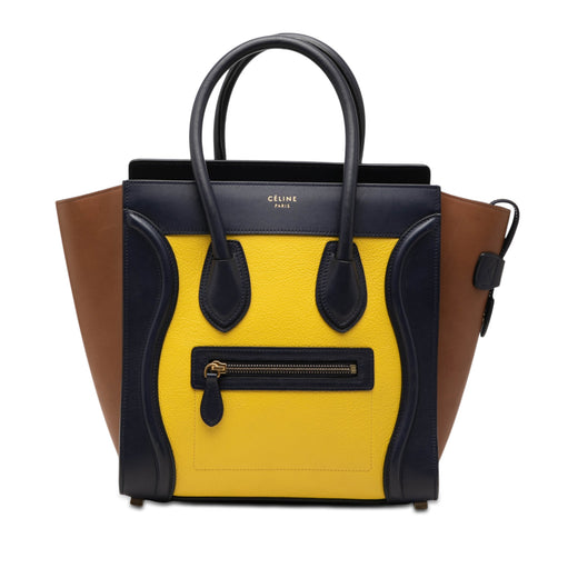 Micro Tricolor Leather Luggage Tote - Image 1