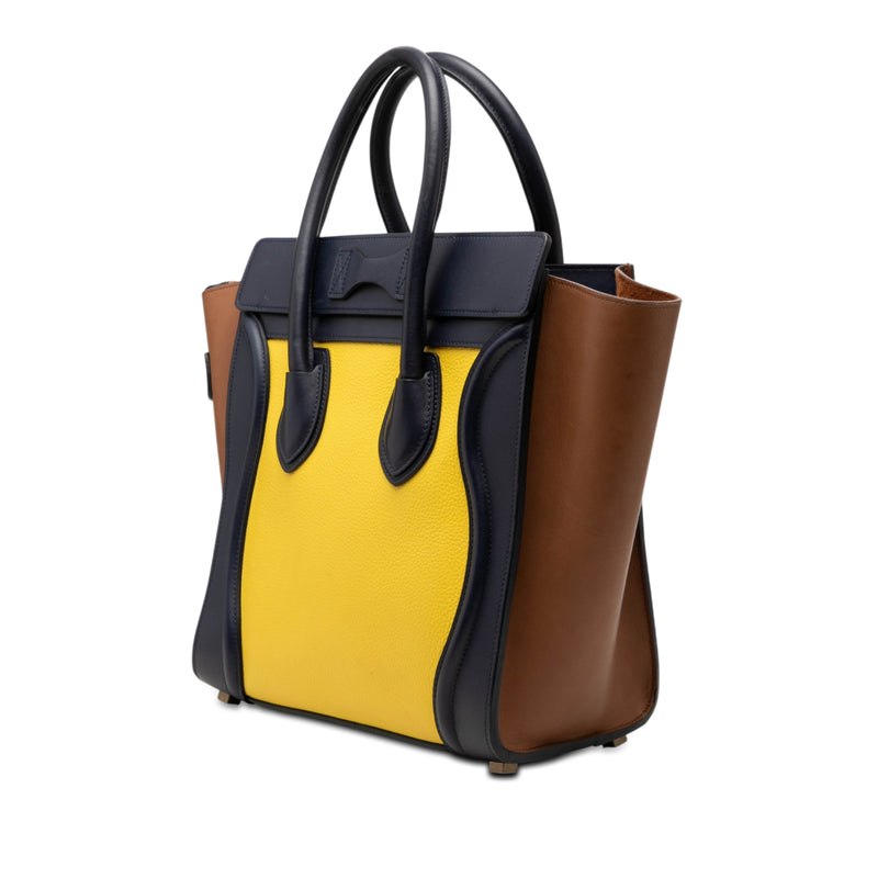 Micro Tricolor Leather Luggage Tote - Image 2