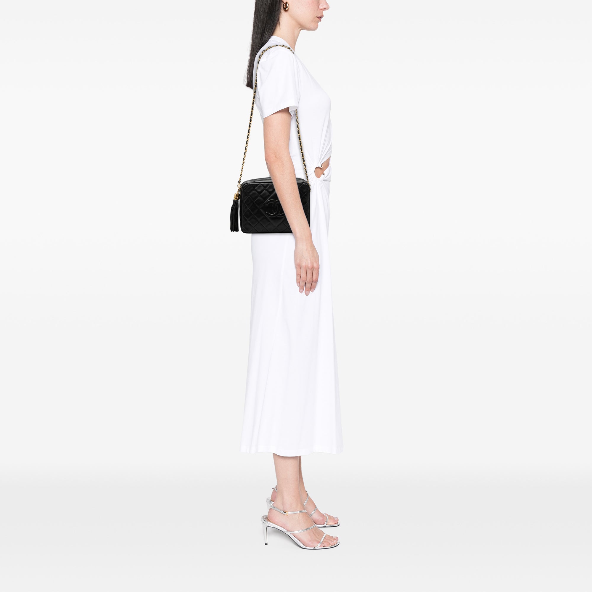 CC Quilted Lambskin Tassel Camera Bag - Image 7