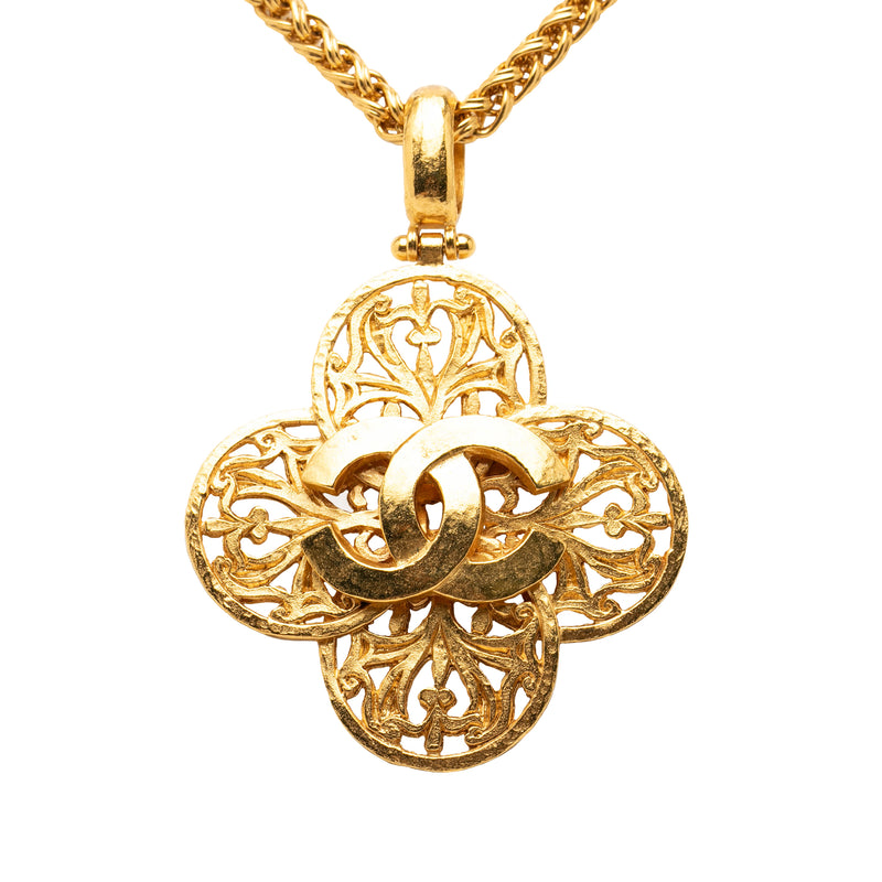 CC Gold Plated Clover Pendant Necklace - Image 2