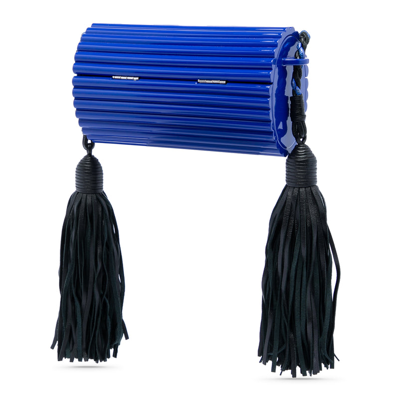 Ribbed Acrylic and Lambskin Fringe Monogram Opium Box Bag - Image 2