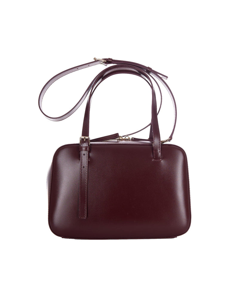 A.p.c. Virginie Box Shoulder Bag — Burgundy Cowhide Leather