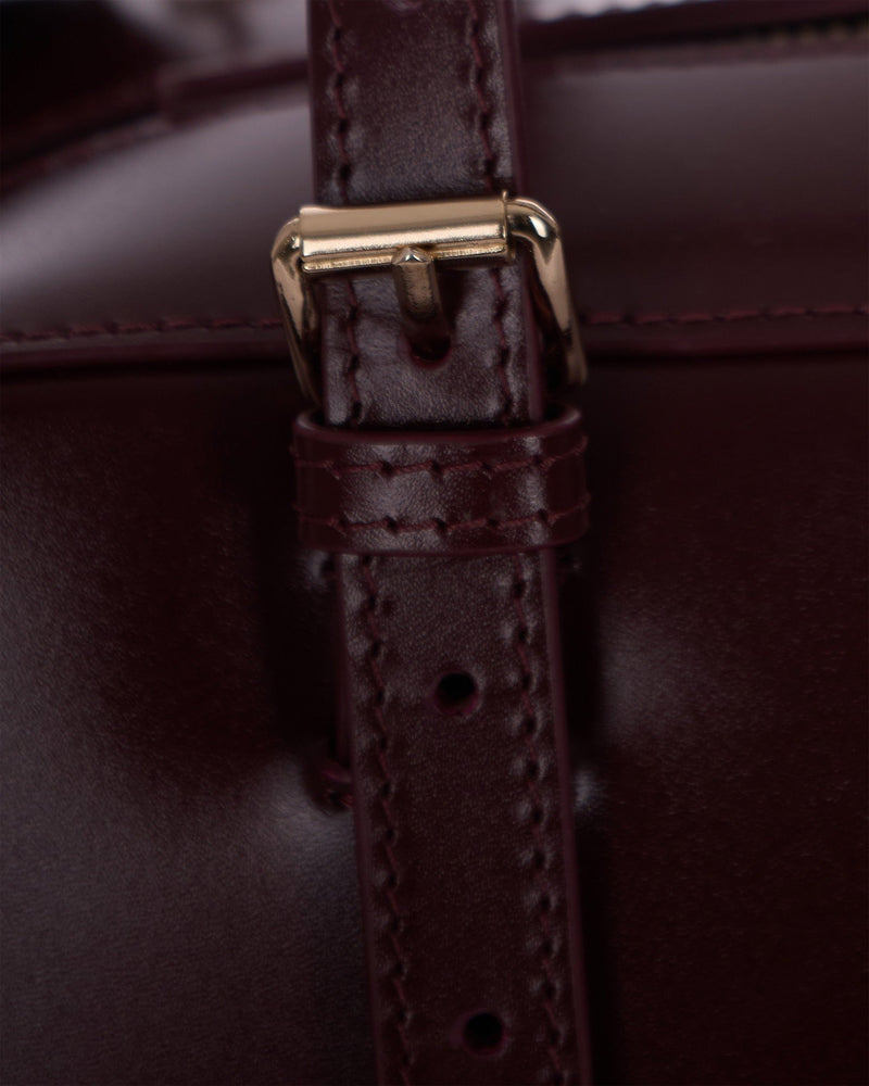 A.p.c. Virginie Box Shoulder Bag — Burgundy Cowhide Leather
