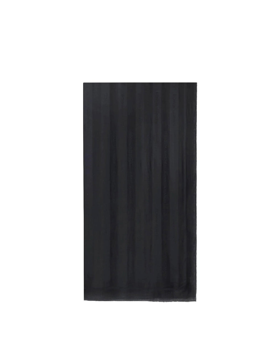 Elisabetta Franchi Jacquard Striped Scarf — Black Viscose Scarfs