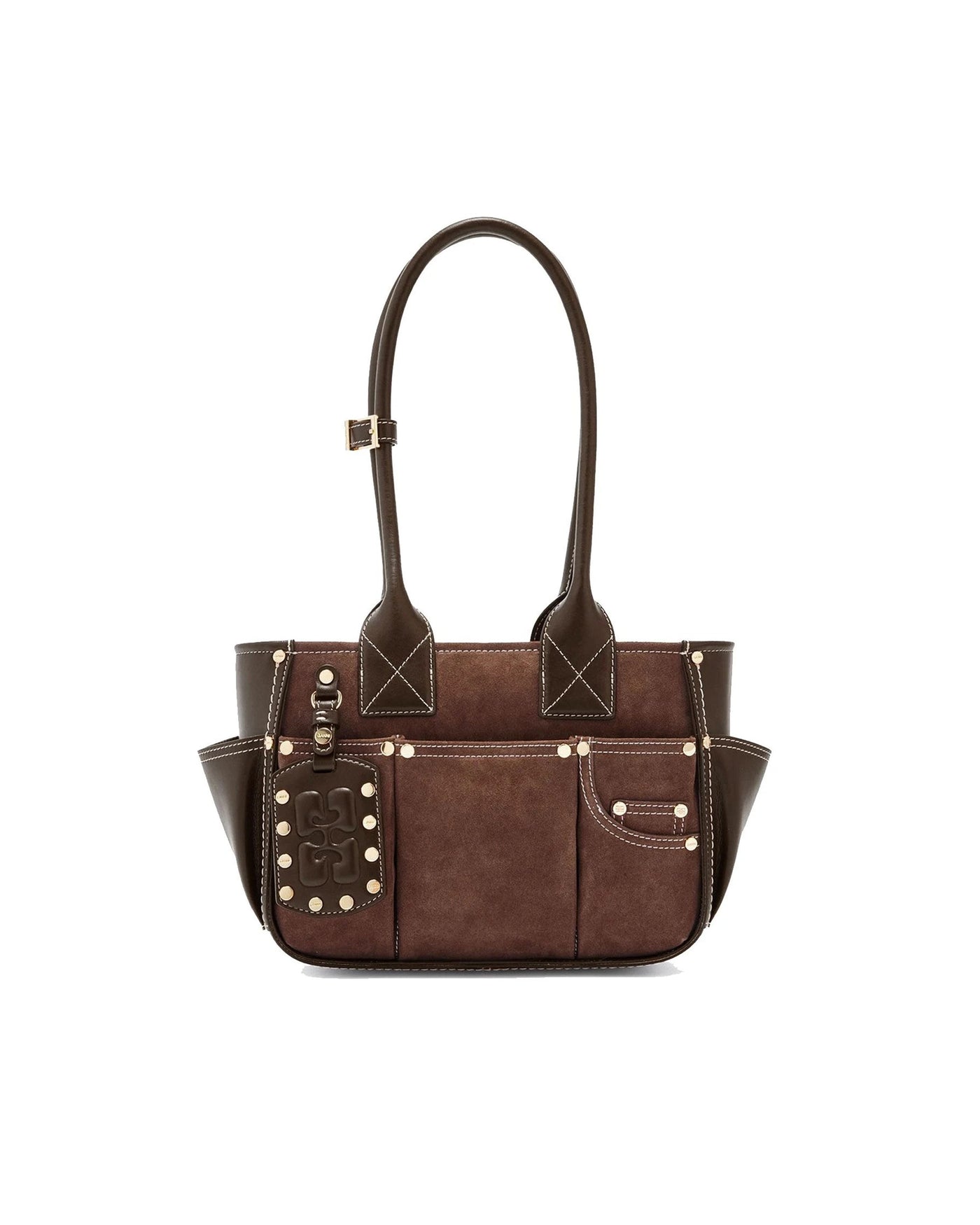Ganni Shoulder Bag — Brown Leather