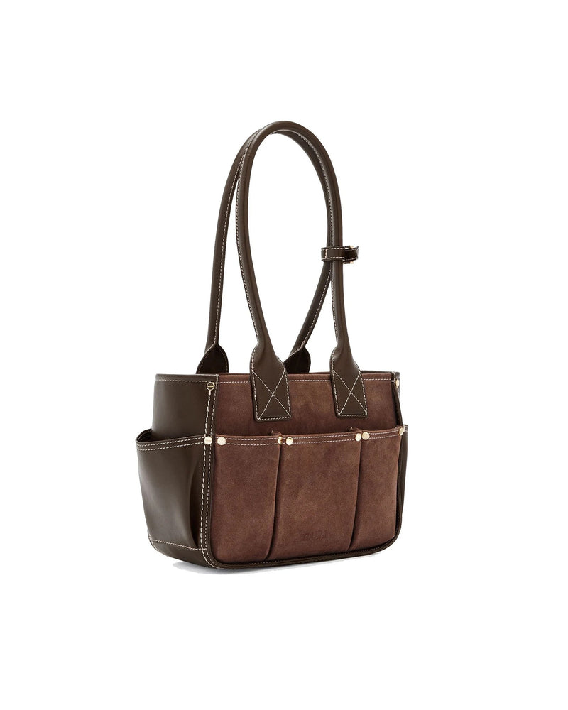 Ganni Shoulder Bag — Brown Leather