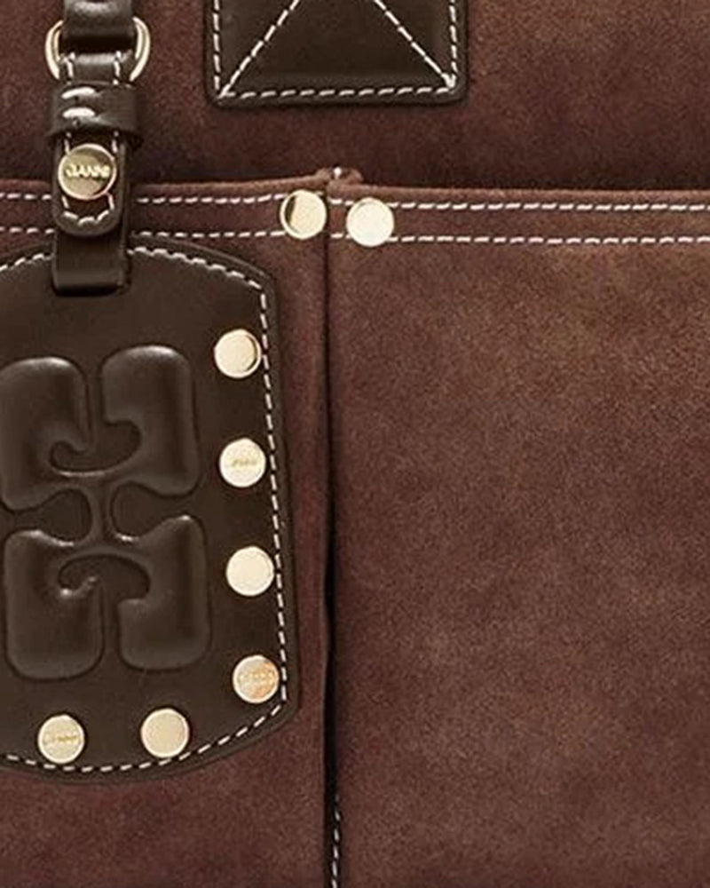 Ganni Shoulder Bag — Brown Leather