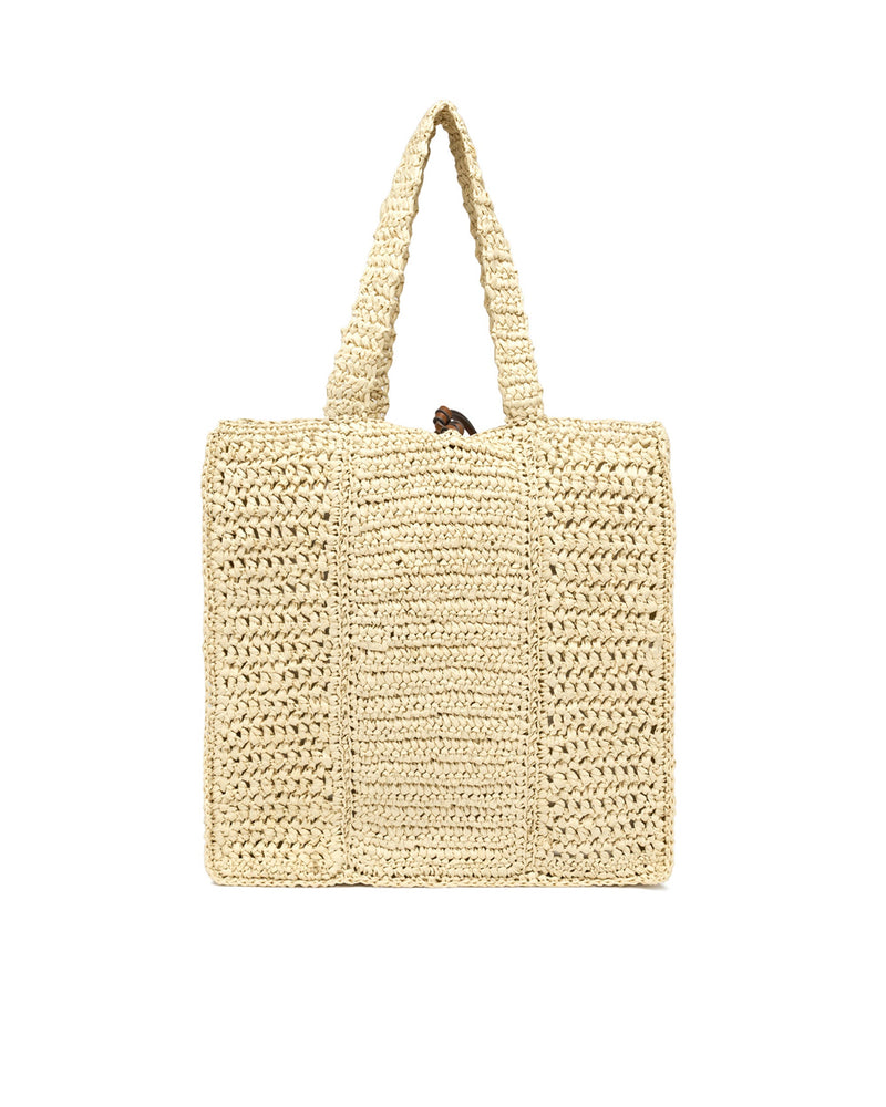 Gianni Chiarini Nefeli Shoulder Bag — Beige Paper Straw
