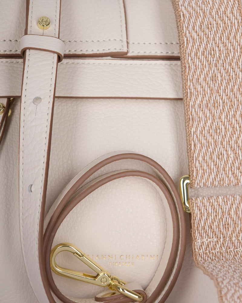 Gianni Chiarini Helena Round Shoulder Bag — White