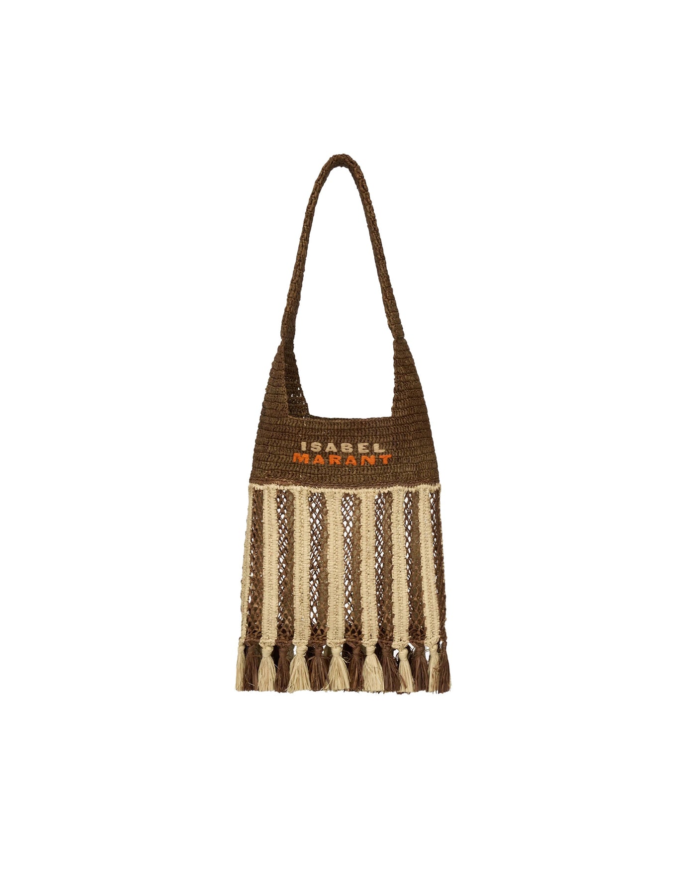 Isabel Marant Praia Shoulder Bag — Brown Raffia