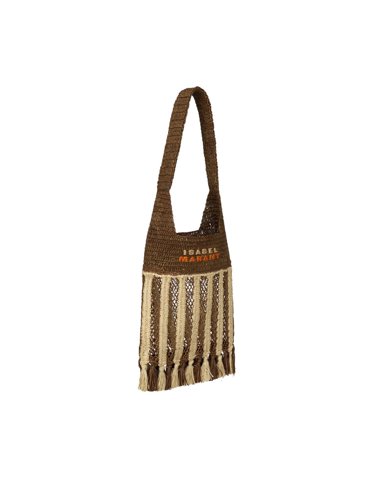 Isabel Marant Praia Shoulder Bag — Brown Raffia