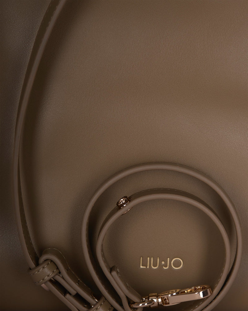 Liu Jo Braided Chain Strap Shoulder Bag — Beige Polyurethane