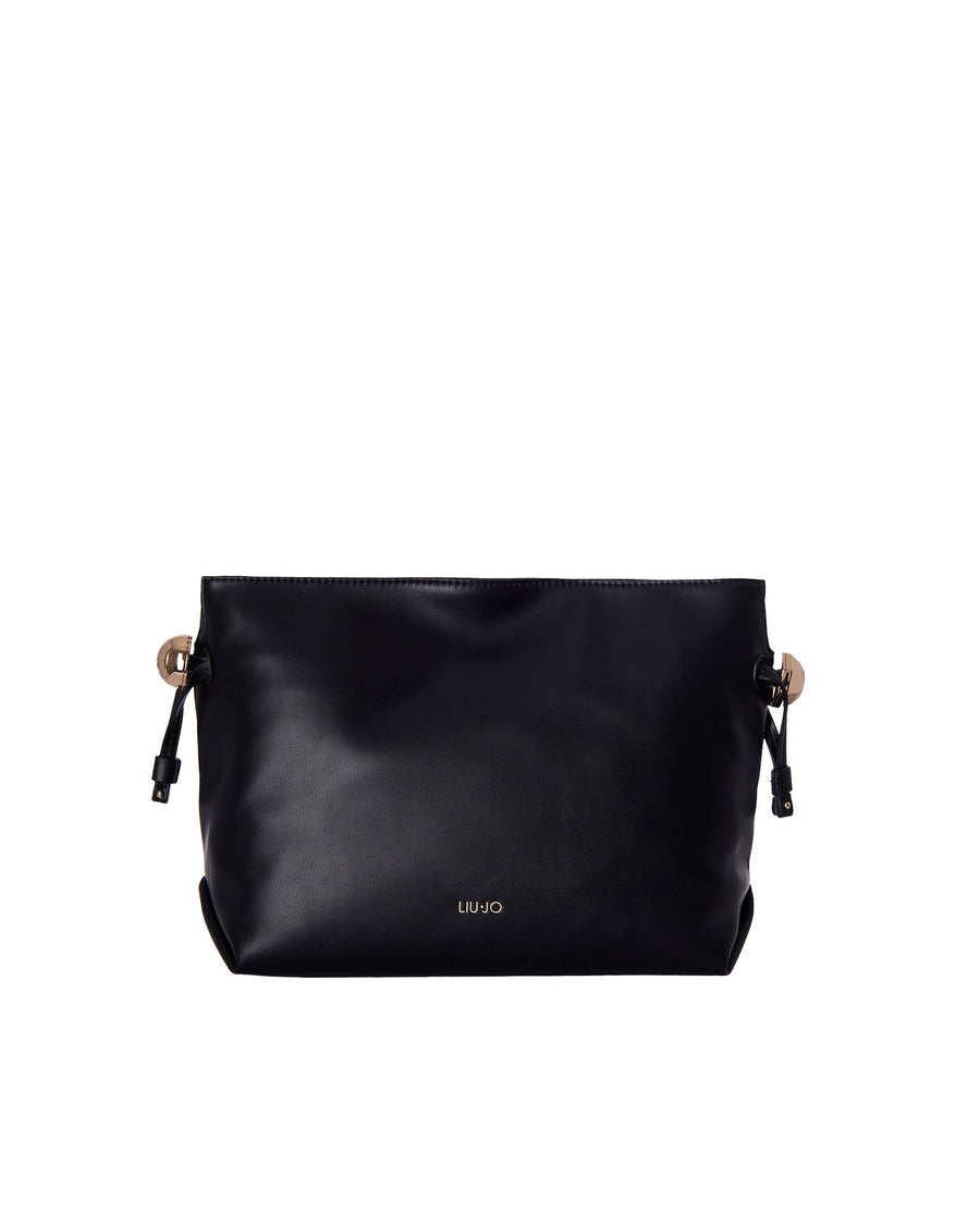 Liu Jo Braided Chain Strap Shoulder Bag — Black Polyurethane