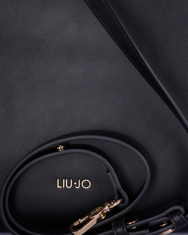 Liu Jo Braided Chain Strap Shoulder Bag — Black Polyurethane