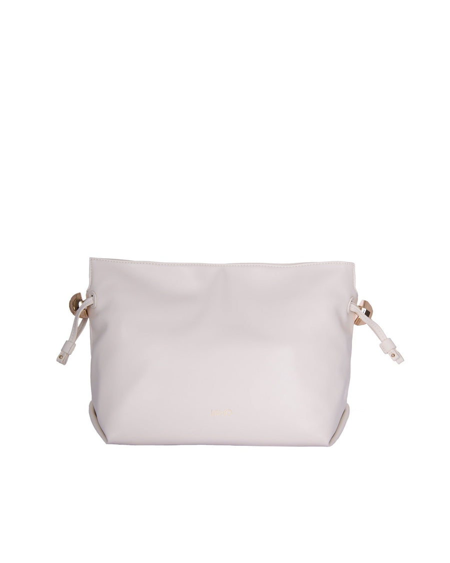Liu Jo Braided Chain Eco-Leather Shoulder Bag — Cream Polyurethane