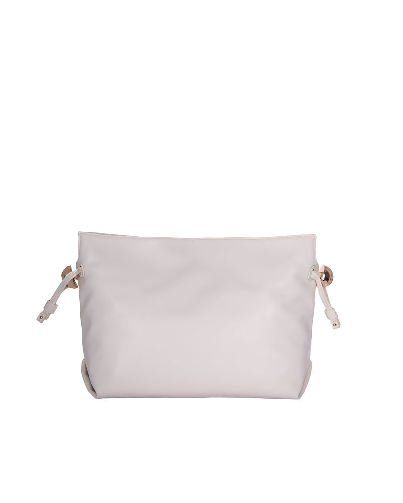 Liu Jo Braided Chain Eco-Leather Shoulder Bag — Cream Polyurethane