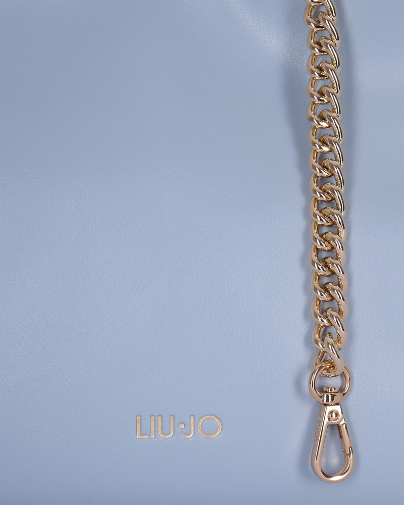 Liu Jo Eco-Leather With Chain Strap Shoulder Bag — Blue Polyurethane