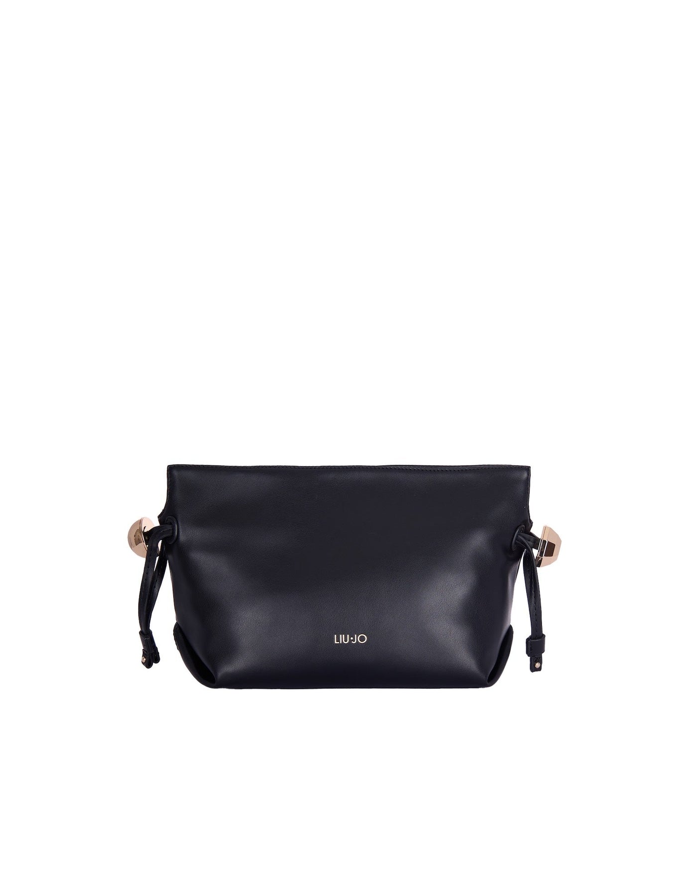 Liu Jo Eco-Leather With Woven Chain Strap Shoulder Bag — Black Polyurethane