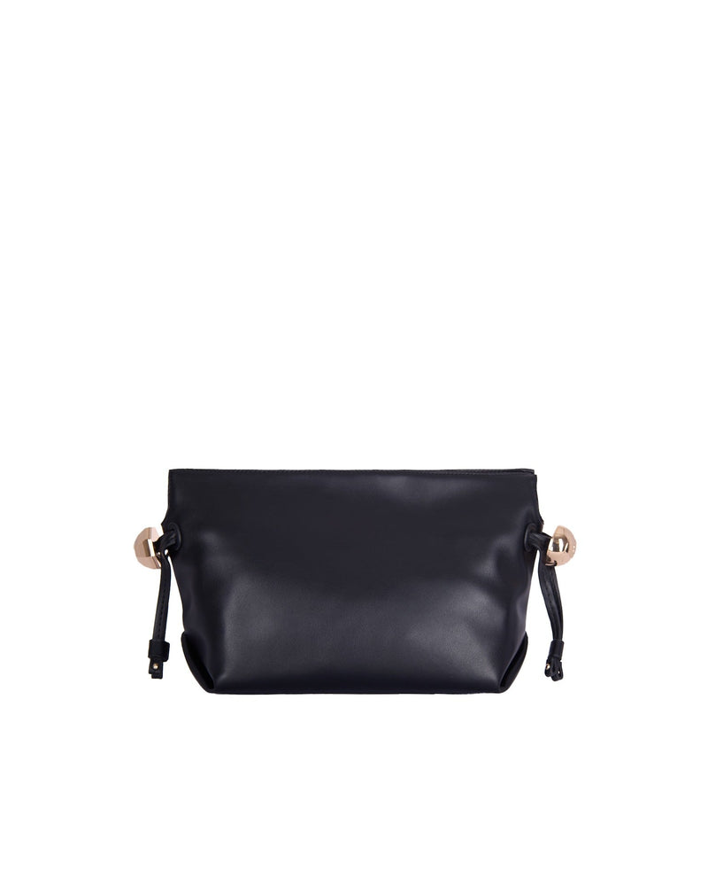 Liu Jo Eco-Leather With Woven Chain Strap Shoulder Bag — Black Polyurethane