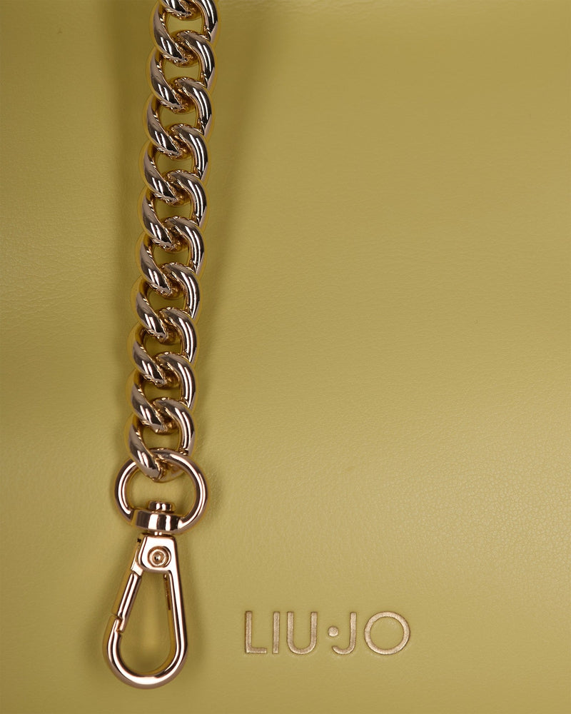 Liu Jo Chain Woven Eco-Leather Shoulder Bag — Yellow Polyurethane