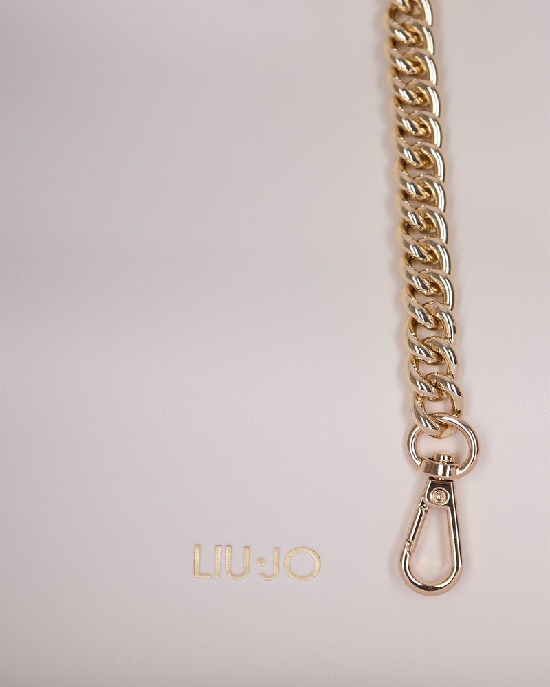 Liu Jo Chain-Strap Polyurethane Shoulder Bag — Beige