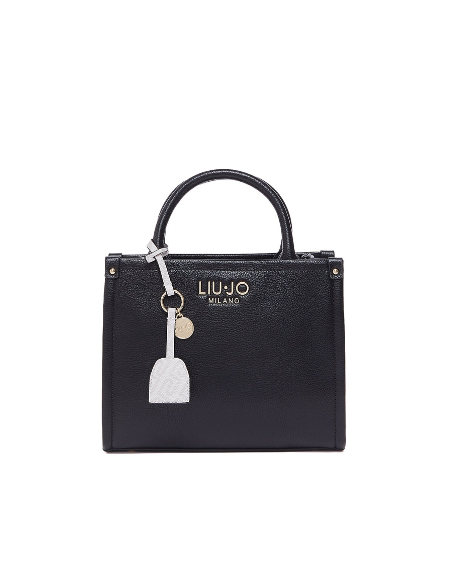 Liu Jo Pebbled Eco-Leather Top Handle Bag — Black Polyurethane (pu)
