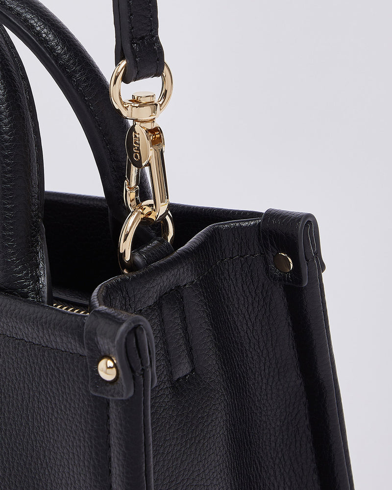 Liu Jo Pebbled Eco-Leather Top Handle Bag — Black Polyurethane (pu)