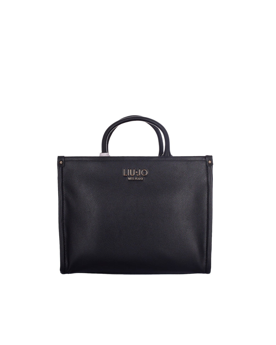 Liu Jo Structured Eco-Leather Tote Bag — Black Polyurethane
