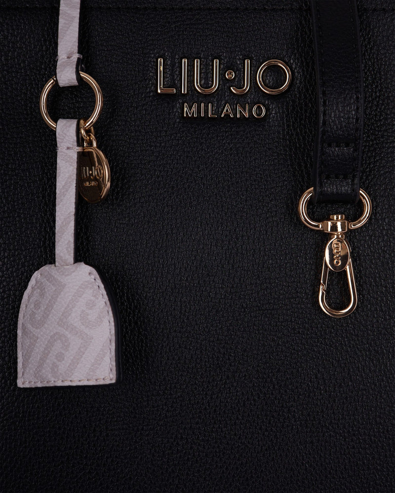 Liu Jo Structured Eco-Leather Tote Bag — Black Polyurethane