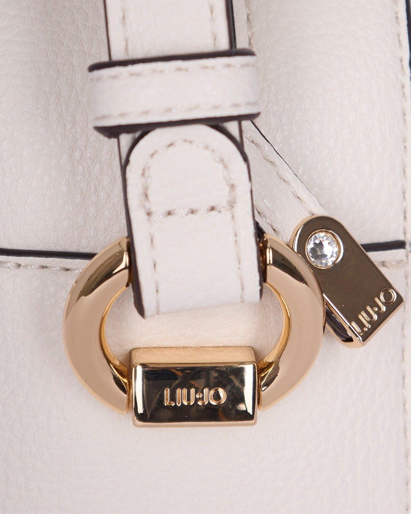 Liu Jo Eco-Leather Logo Crossbody Bag — Beige Polyurethane
