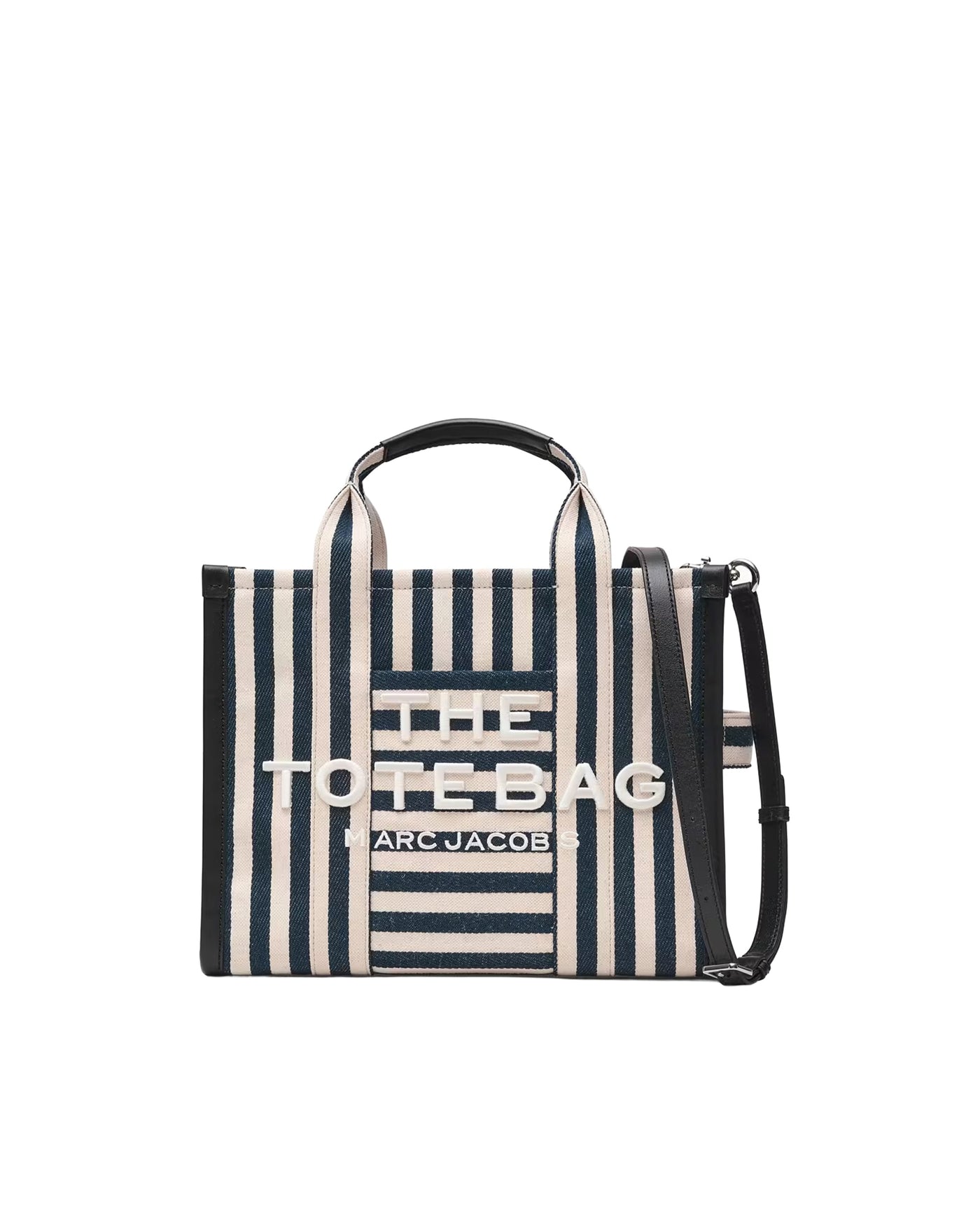 Marc Jacobs Striped Canvas Tote Bag — Navy Cotton