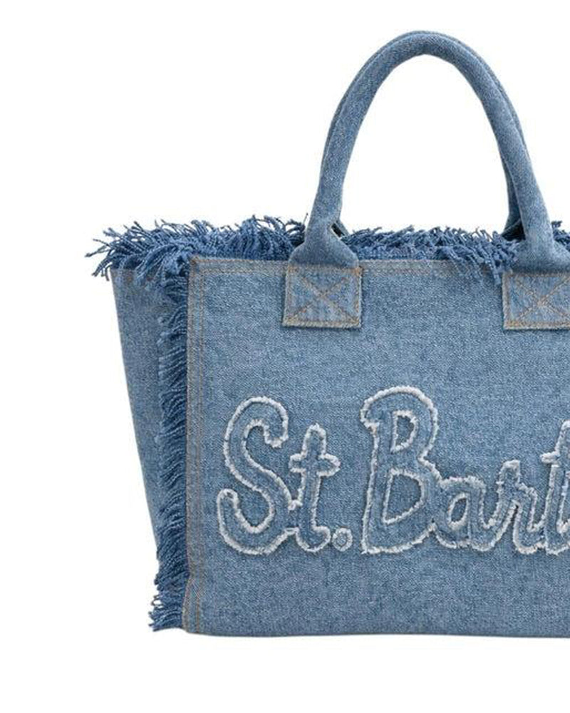 Mc2 Saint Barth Vanity Shoulder Bag — Blue Cotton