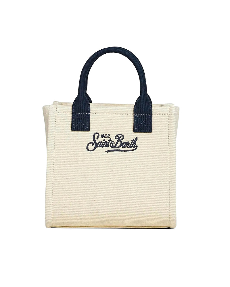 Mc2 Saint Barth Vanity Midi Shoulder Bag — White Cow Leather