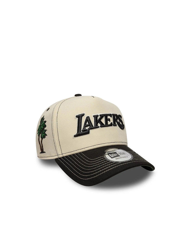 New Era Cap 60856278 La Lakers Embroidered Baseball — Cream Polyester Caps