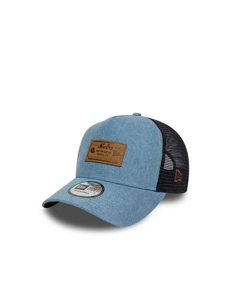 New Era Cap 60856334 Denim Trucker A-Frame Baseball — Blue Cotton Caps