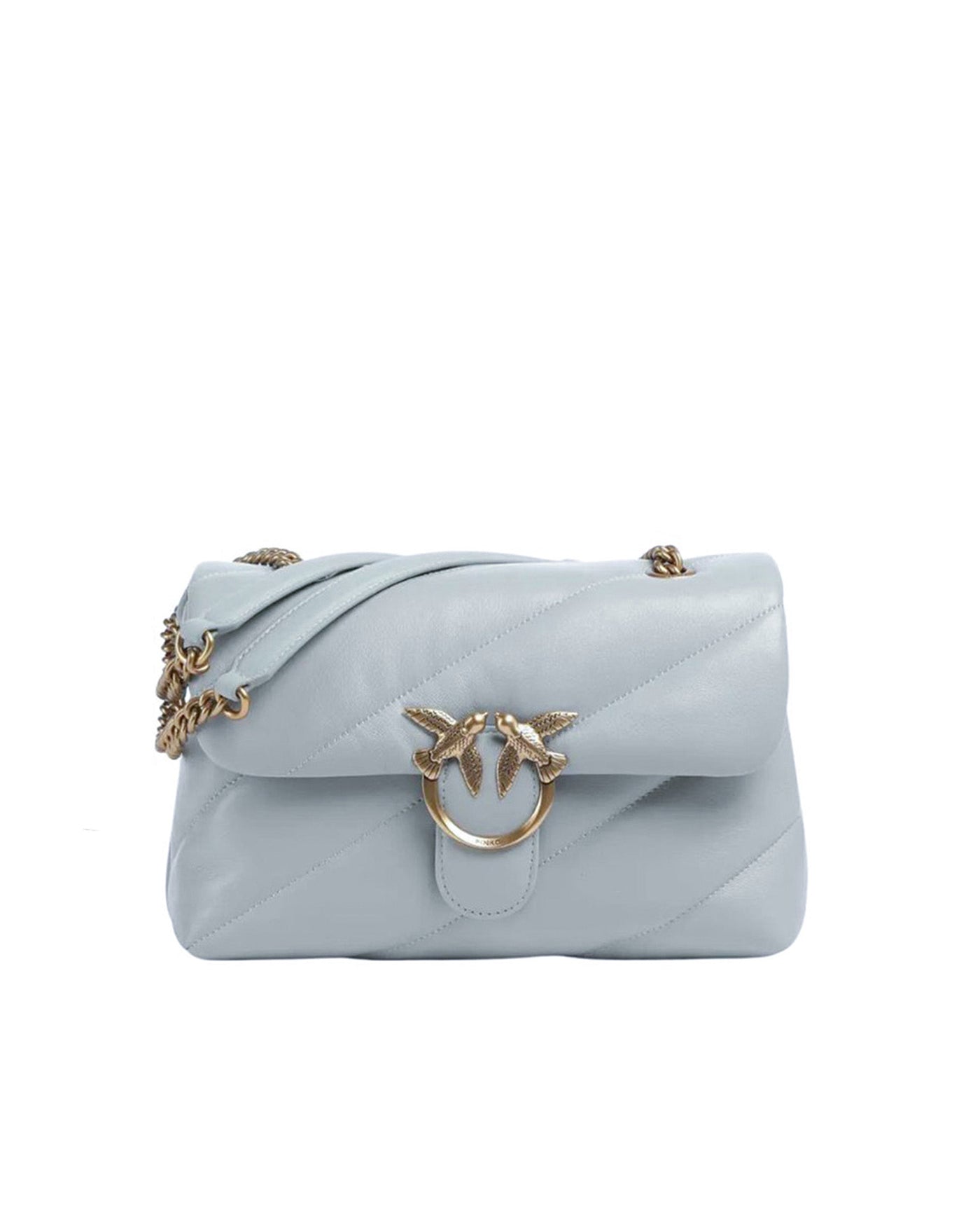 Pinko Love Puff Shoulder Bag — Gray Leather; Outer Fabric: Pu