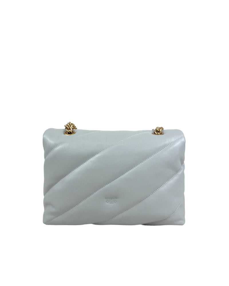 Pinko Love Puff Shoulder Bag — Gray Leather; Outer Fabric: Pu
