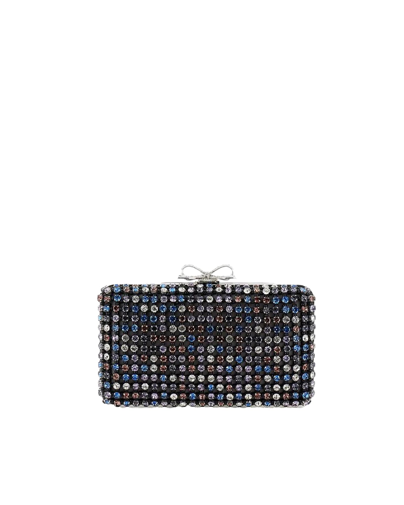 Self-Portrait Crystal-Embellished Clutch — Multicolor Outer: Polyester