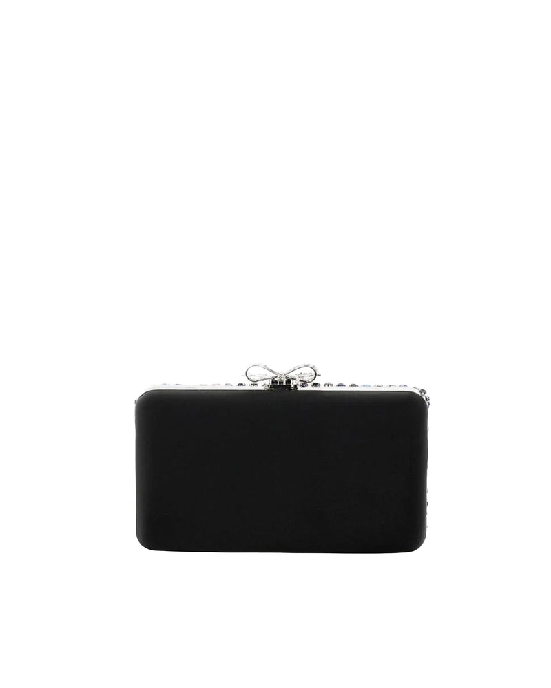 Self-Portrait Crystal-Embellished Clutch — Multicolor Outer: Polyester