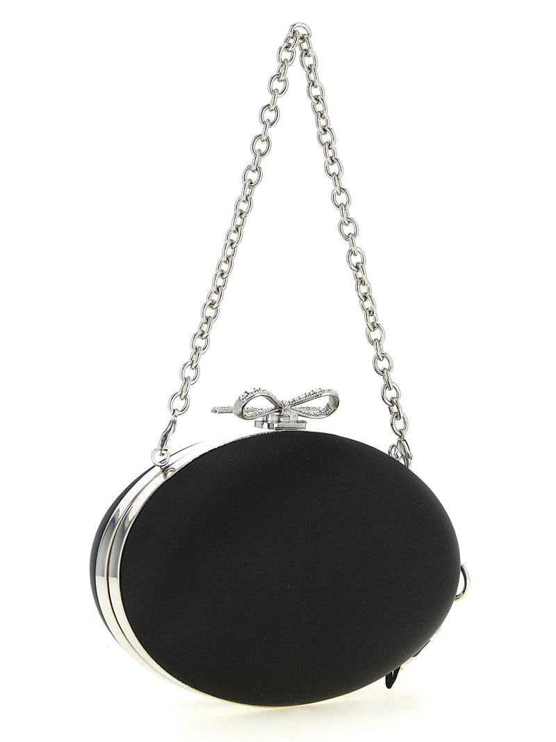 Self-Portrait Clutch — Black Satin