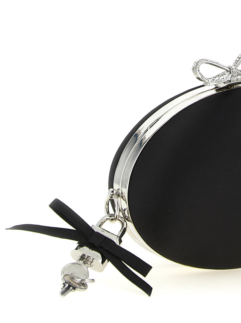 Self-Portrait Clutch — Black Satin