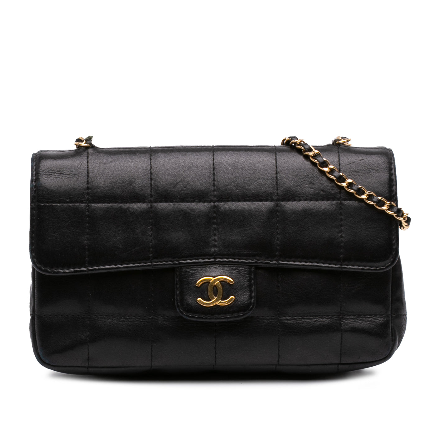 Mini Square Chocolate Bar Lambskin Single Flap - Image 1
