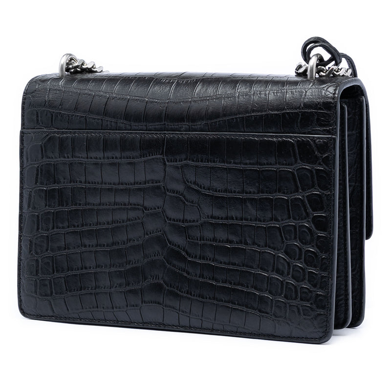 Medium Croc Embossed Leather Monogram Sunset Crossbody - Image 2