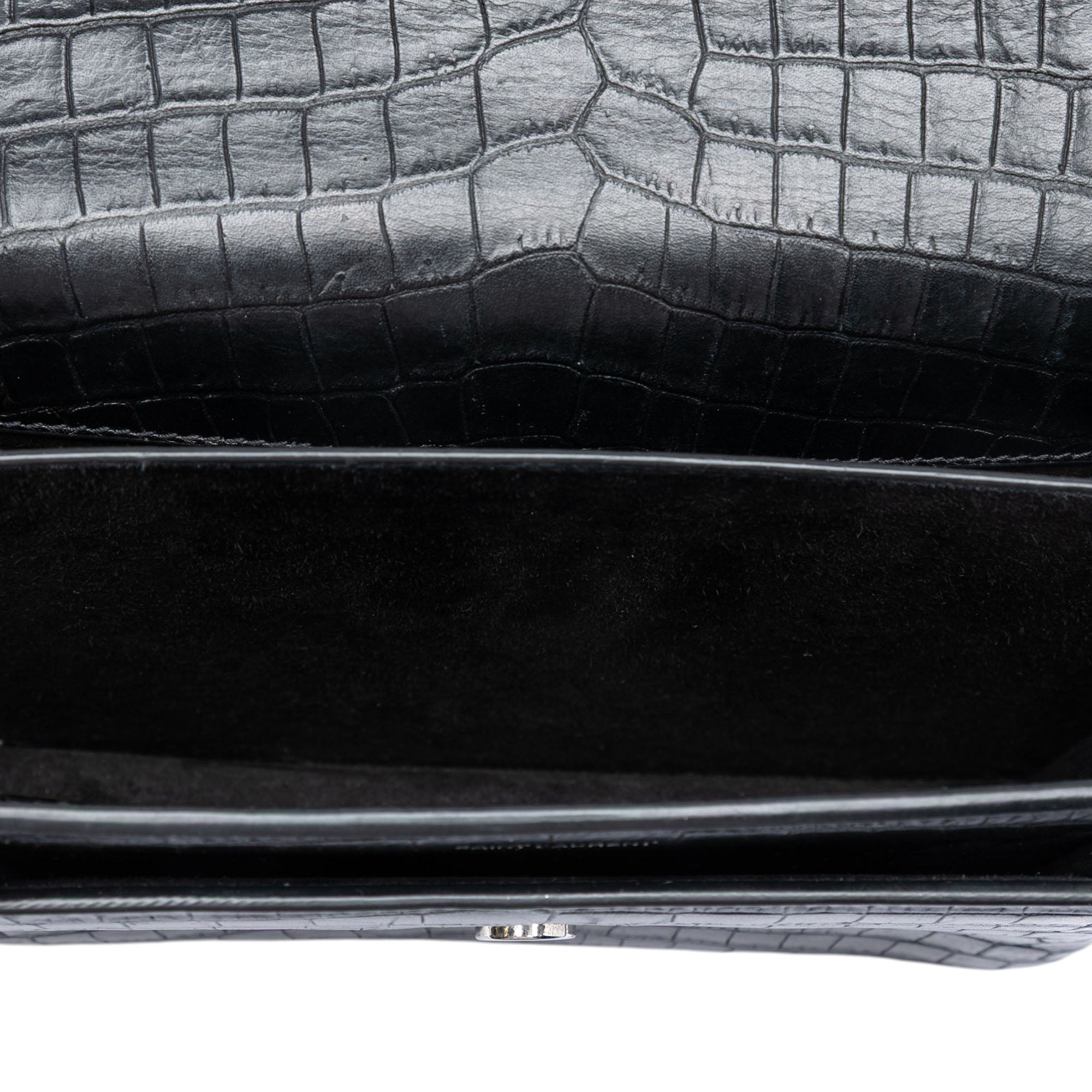 Medium Croc Embossed Leather Monogram Sunset Crossbody - Image 4