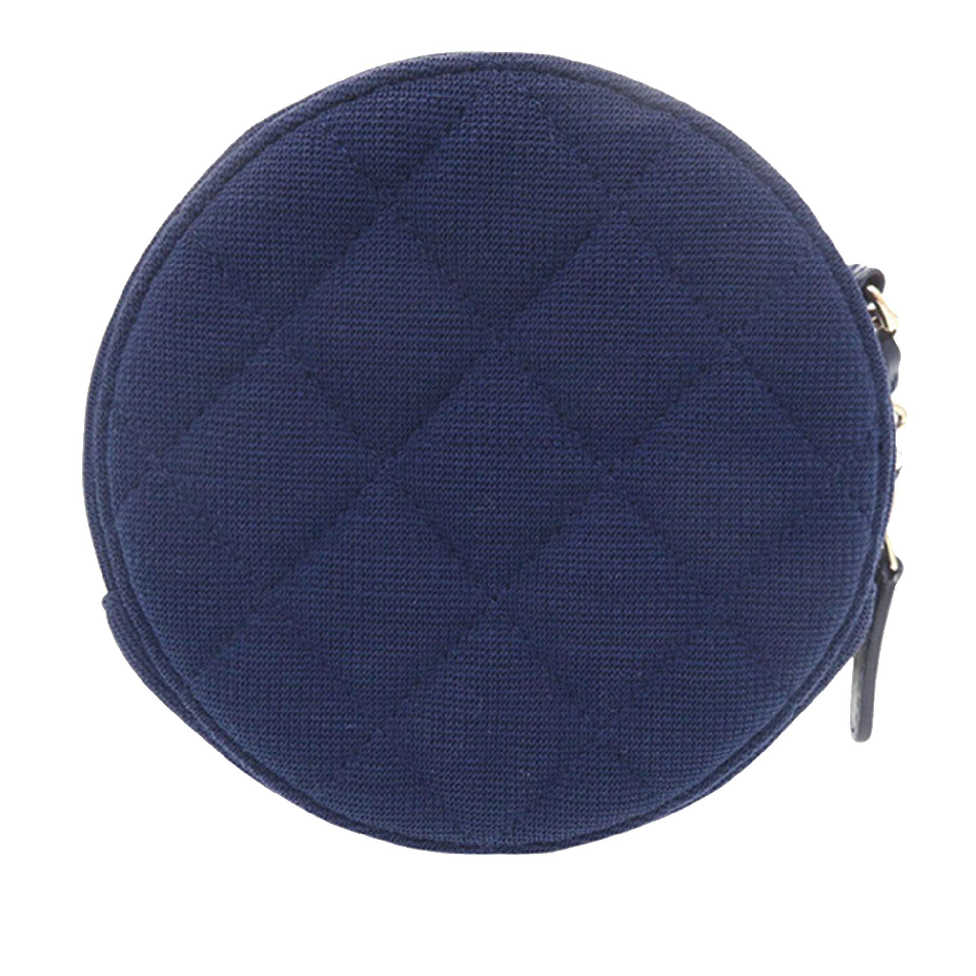 CC Quilted Jersey Round Clutch with Chain - Image 3