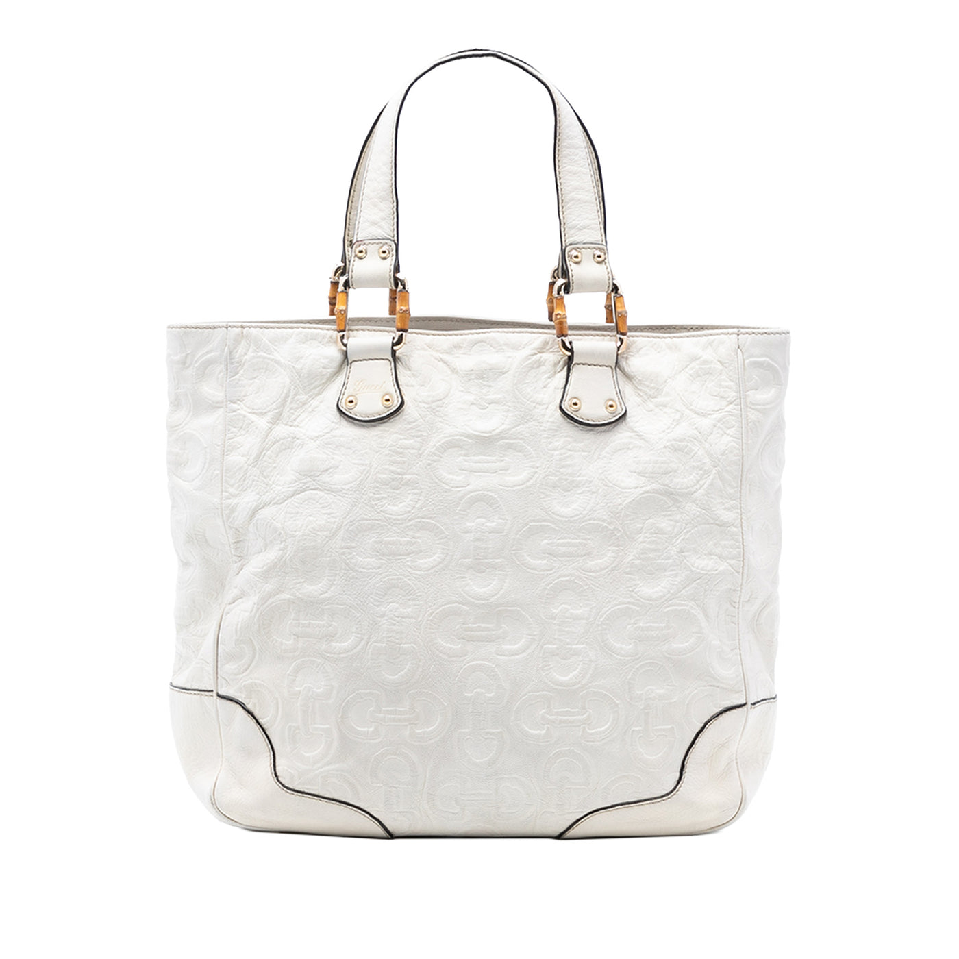 Leather Bamboo Horsebit Tote - Image 1