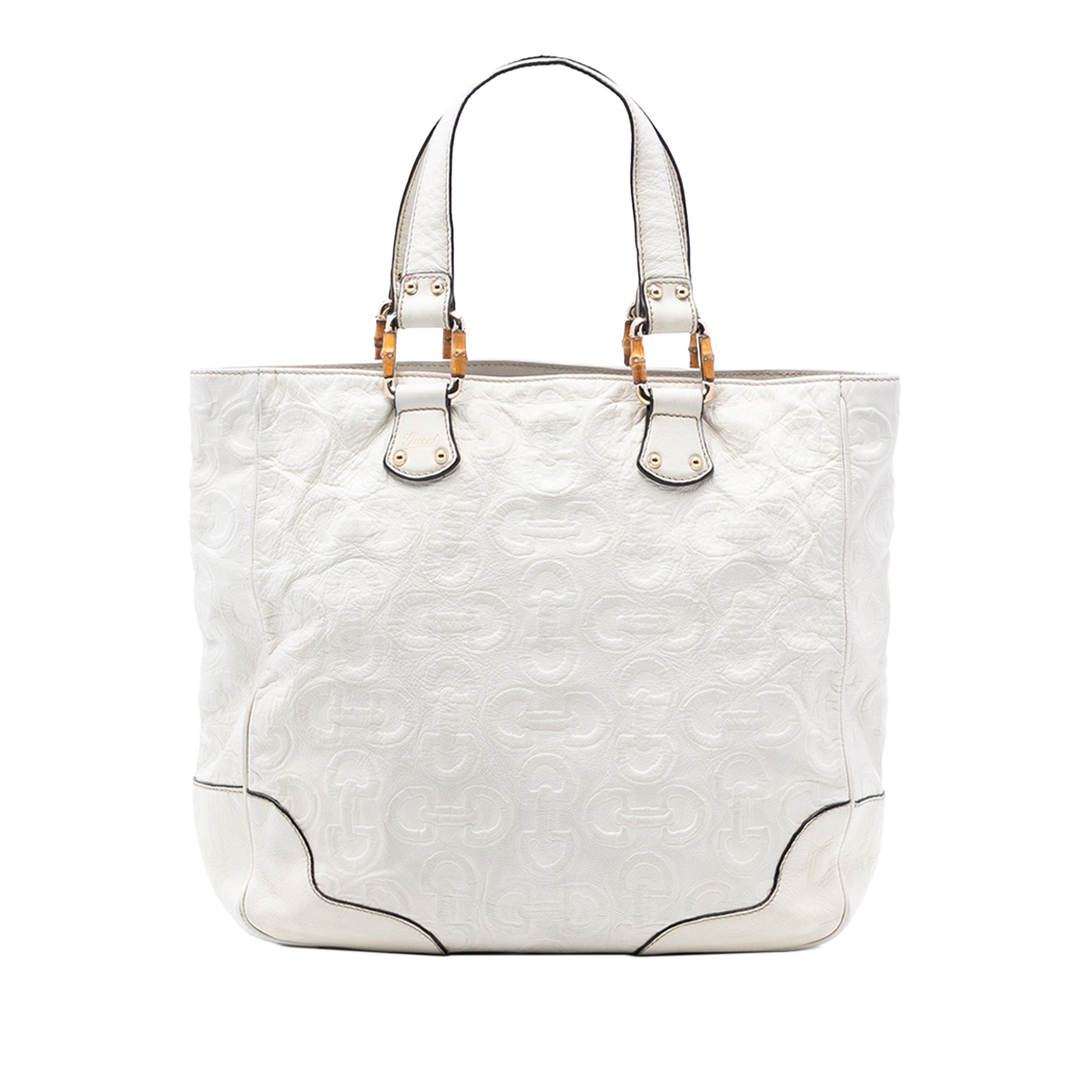 Leather Bamboo Horsebit Tote - Image 1