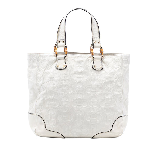Leather Bamboo Horsebit Tote - Image 1