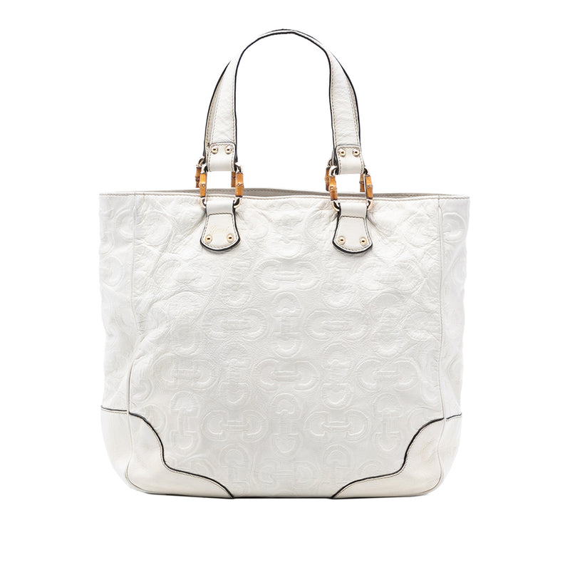 Leather Bamboo Horsebit Tote